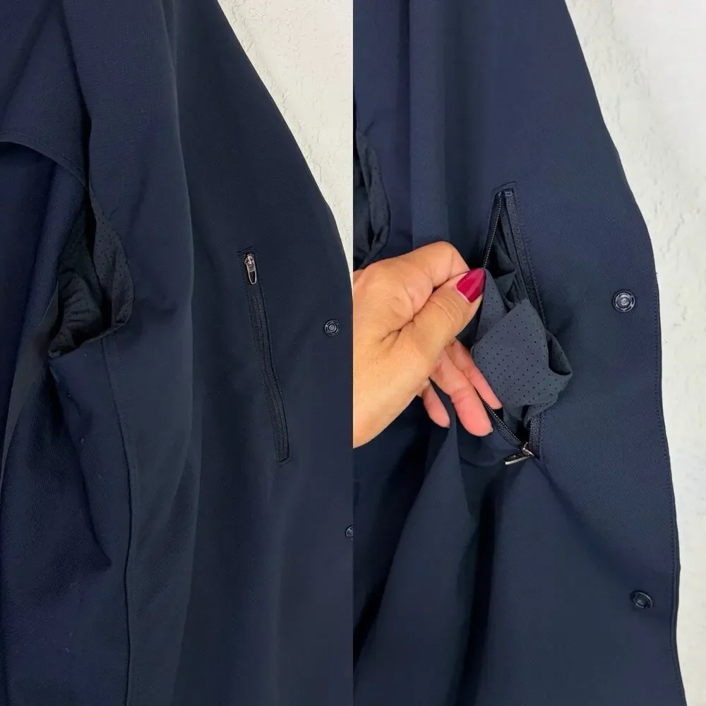 Lululemon Venture Blazer Men’s Navy Blue Snap Button Front Size XXL Classic Chic